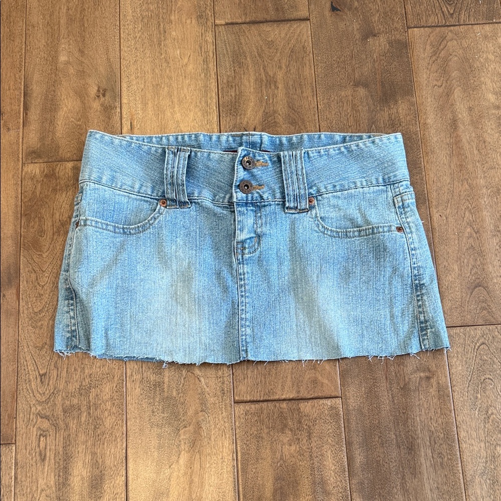 Light Blue Denim Mini Skirt